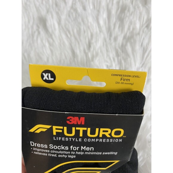 3M Futuro Dress Socks Men Size XL Compression 20-30 mmHg Travel Circulation - Picture 4 of 6